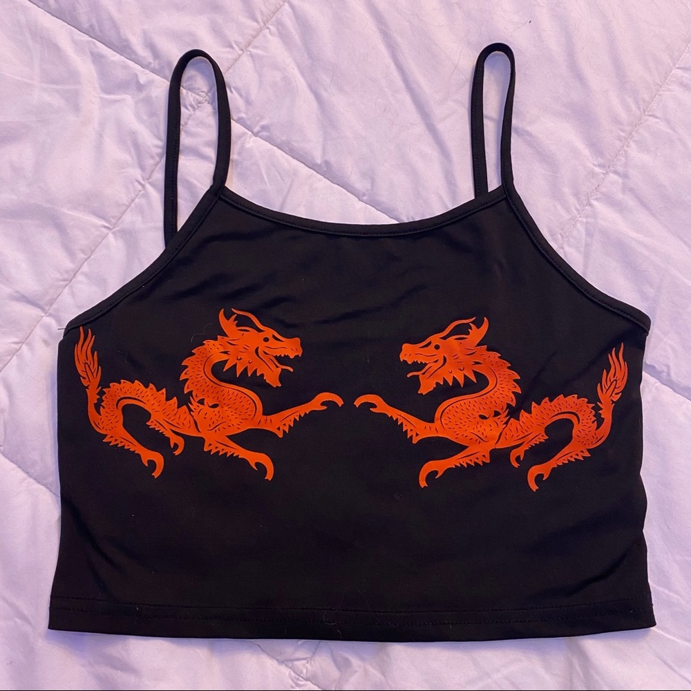 FANCYQUBE Dragon Crop Top